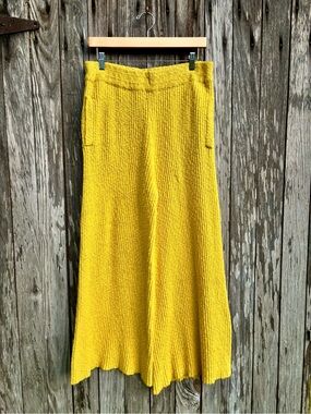 Free People Beach Adelaide wide- leg pants yellow size large